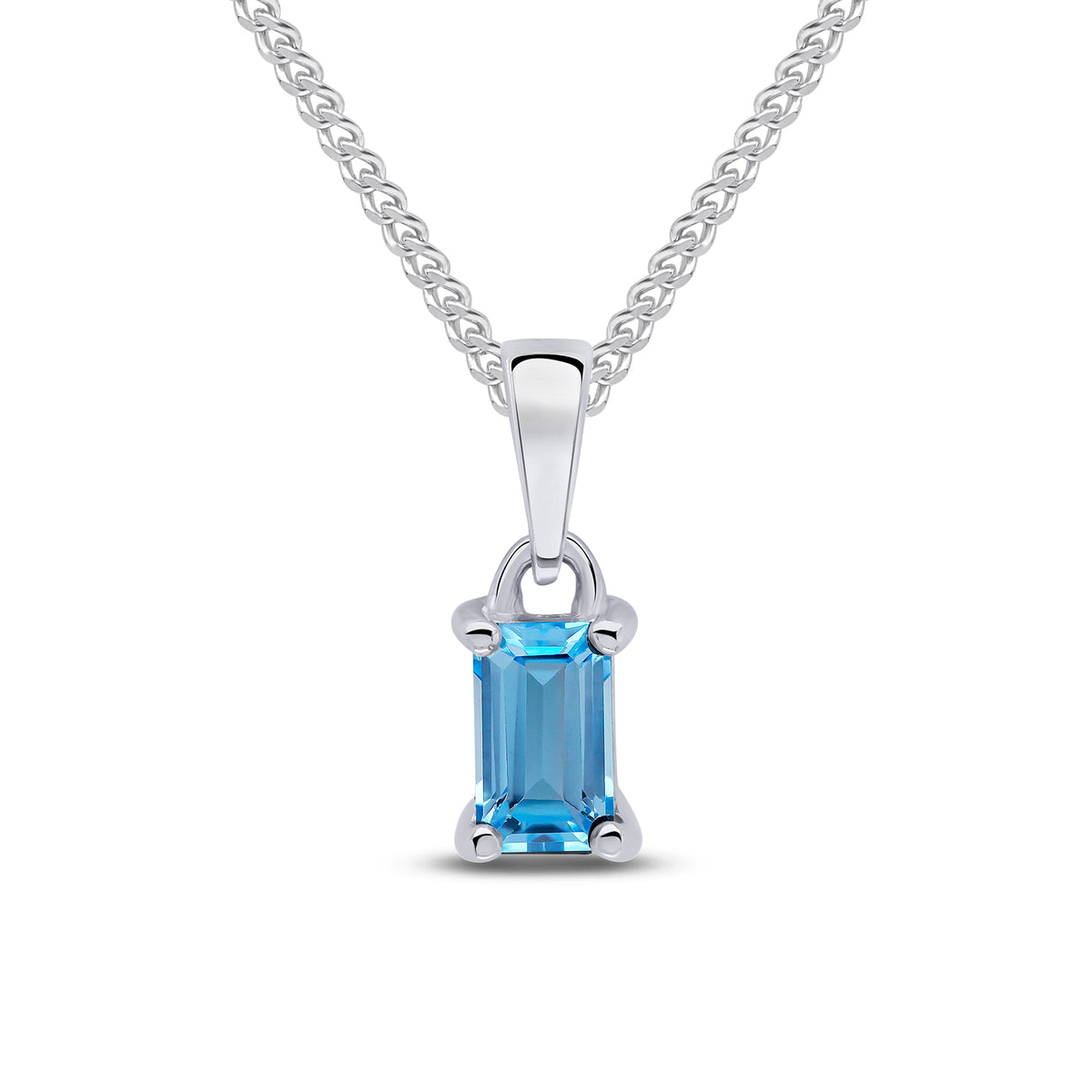 9WG 5X3 OCTAGON SWISS BLUE TOPAZ CLAW PENDANT