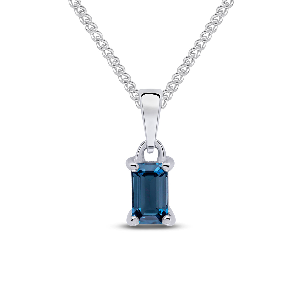 9WG 5X3 OCTAGON LONDON BLUE TOPAZ CLAW PENDANT