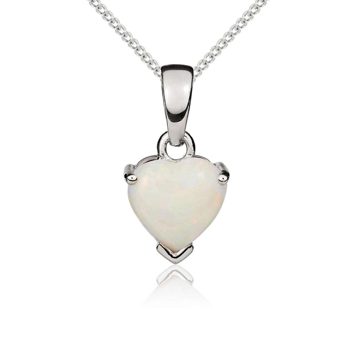 9WG 8MM HEART OPAL CLAW PENDANT