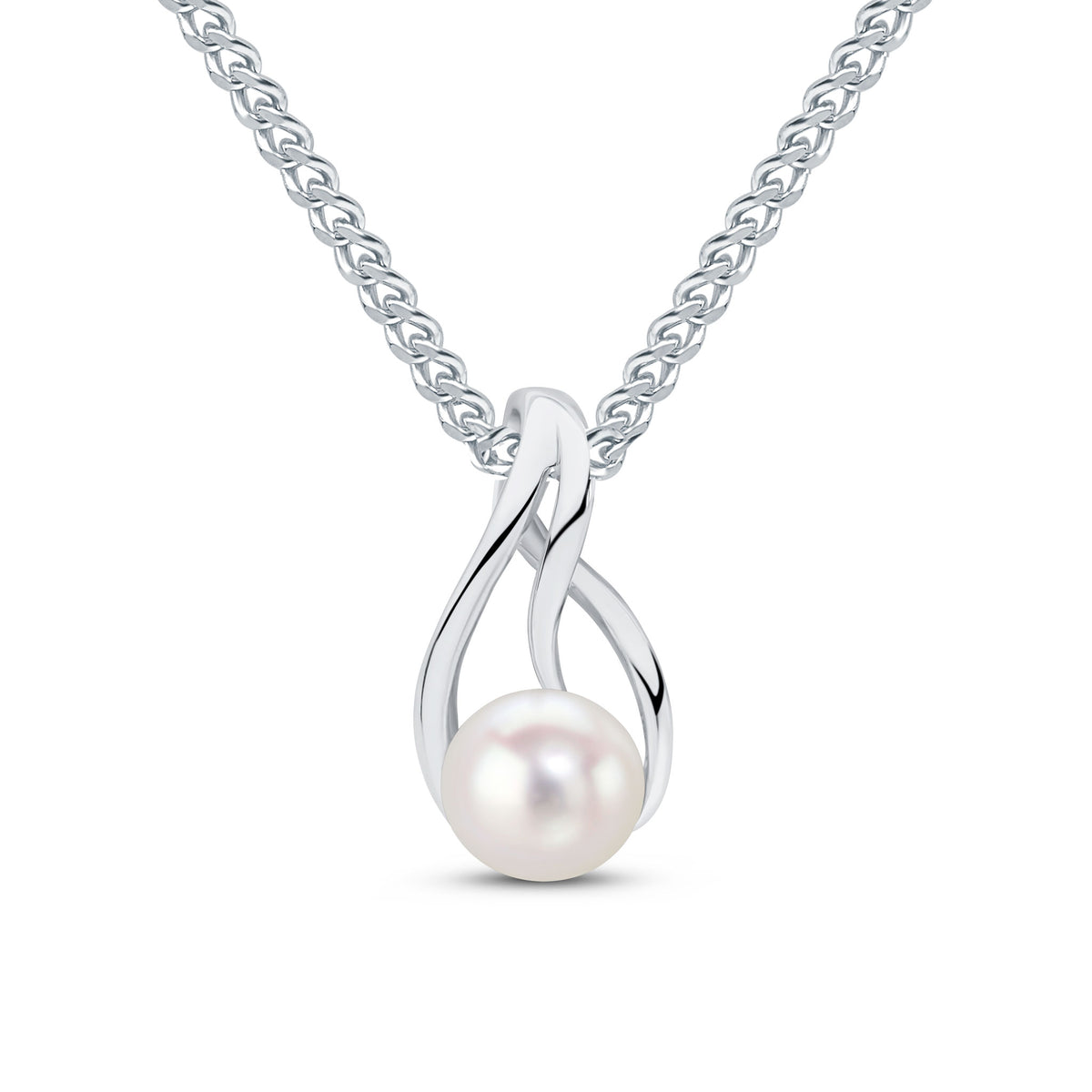 9CT WG GREY CULTURED FRESHWATER 6MM PEARL TEARDROP PENDANT