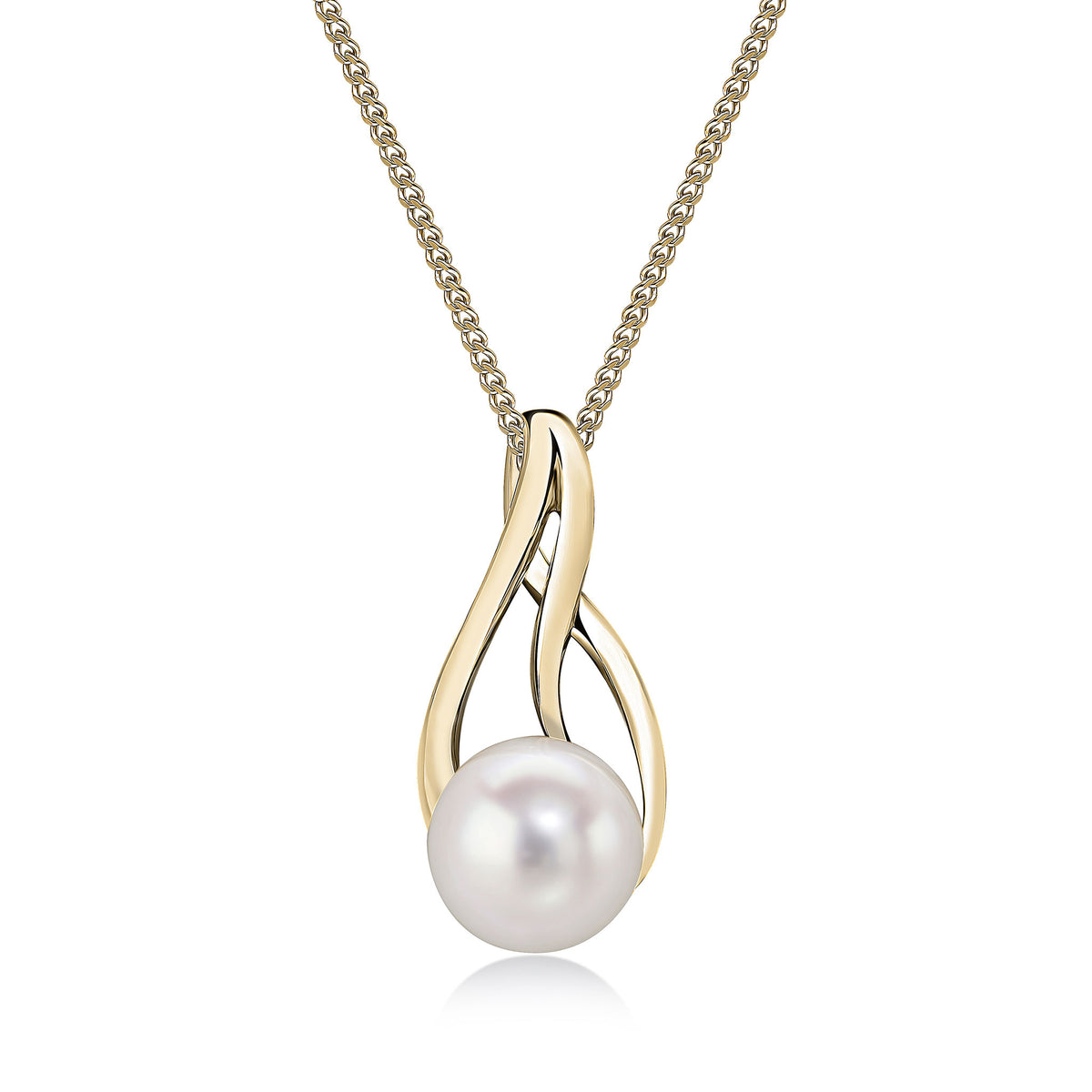 9CT YG CULTURED FRESHWATER 6MM PEARL TEARDROP PENDANT