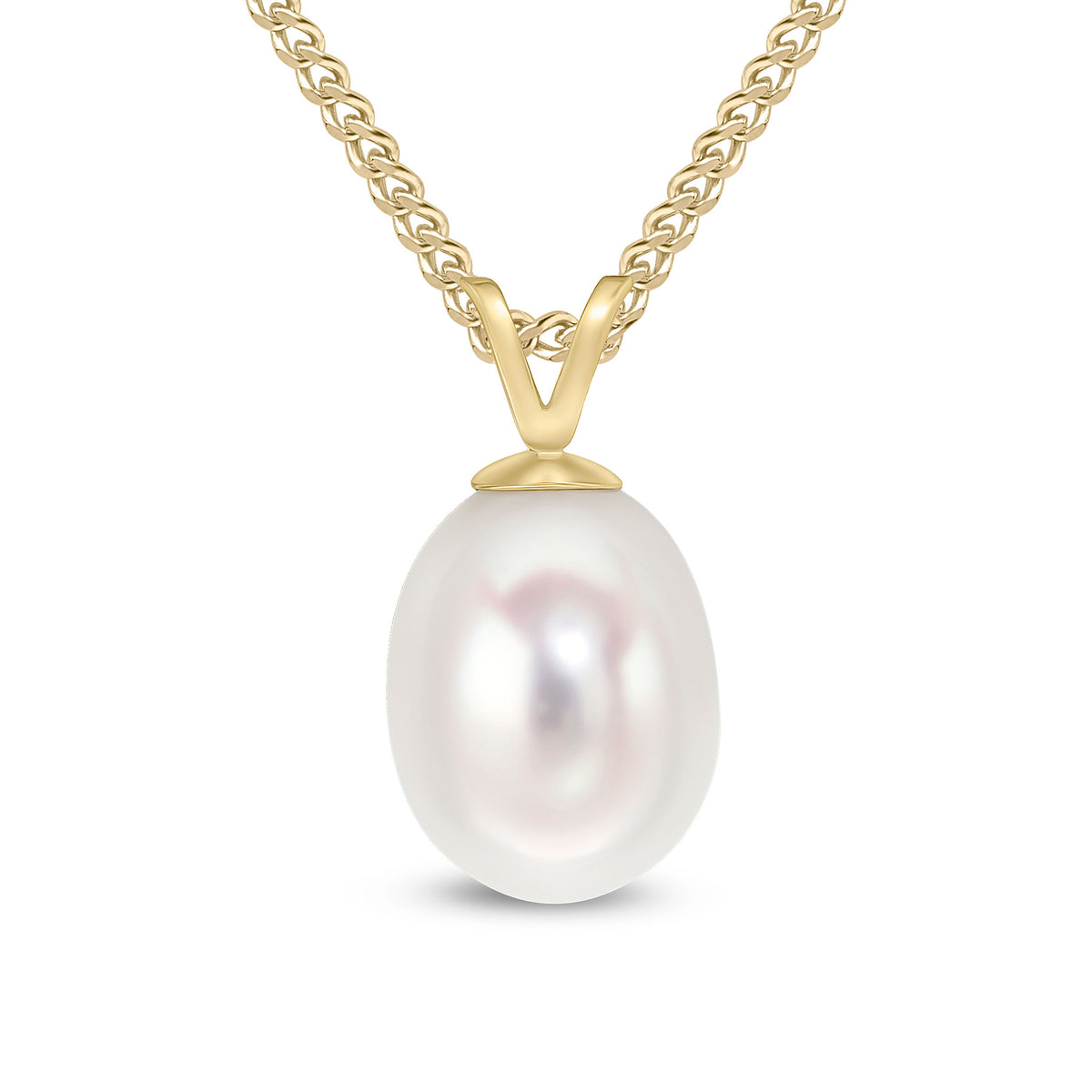 9CT YELLOW GOLD 9-9.5MM FRESHWATER PEARL DROP PENDANT