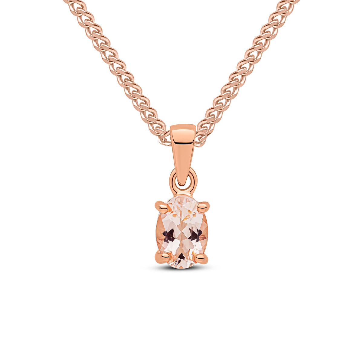 9CT RG 7X5 OVAL MORGANITE CLAW PENDANT