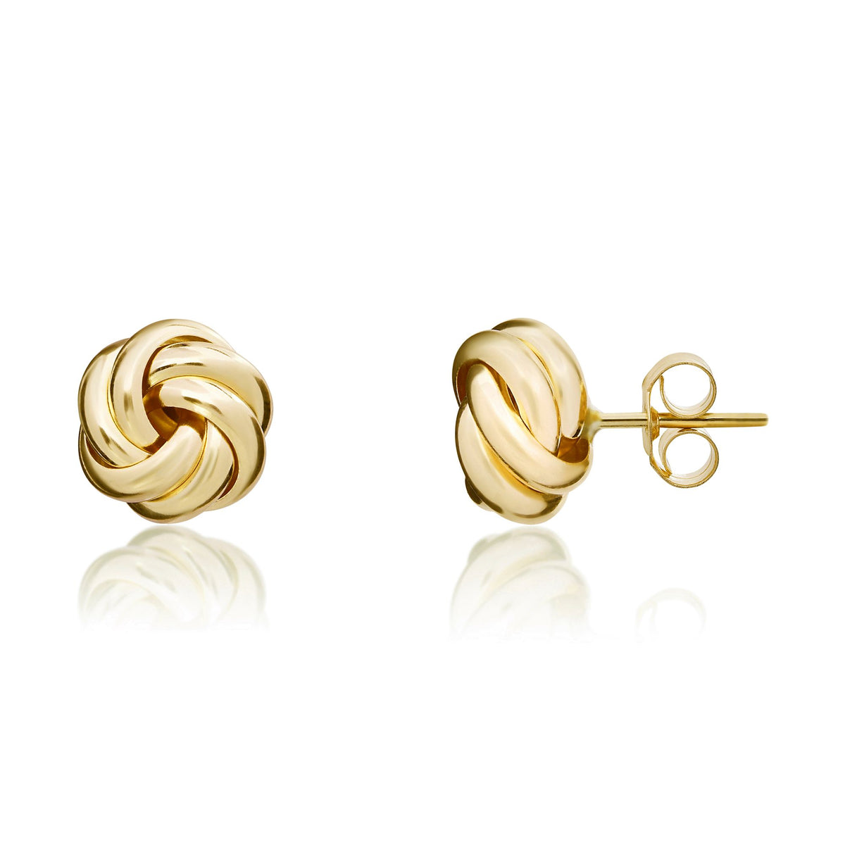 9CT Yellow Gold Polished 2 Row Knot Earrings