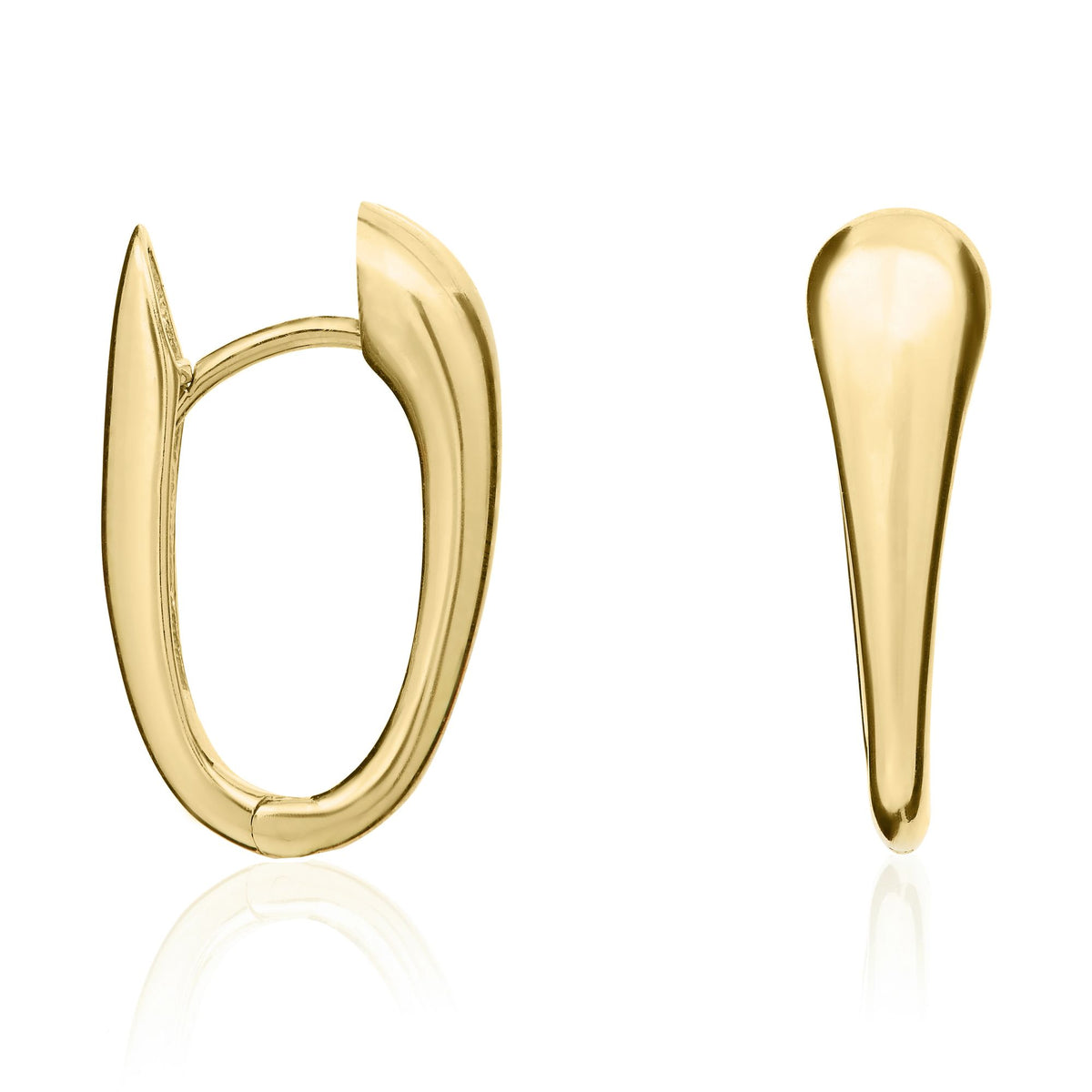 9CT Yellow Gold Polished Tapered Huggy Earrings