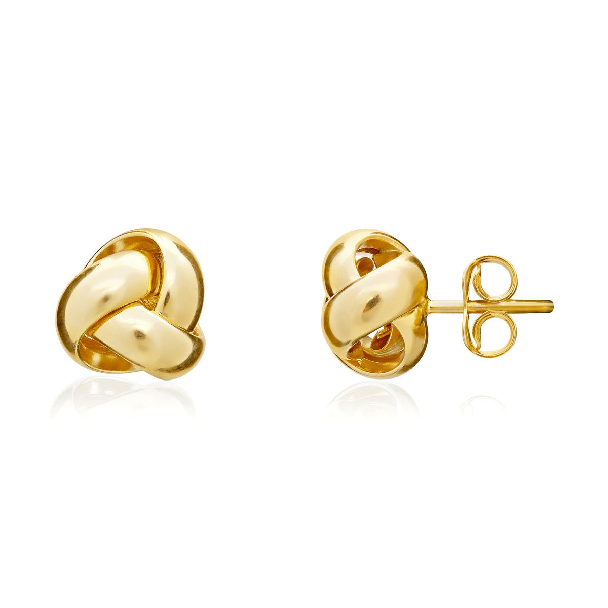 18CT Yellow Gold Polished 3 Strand 9MM Knot Earrings