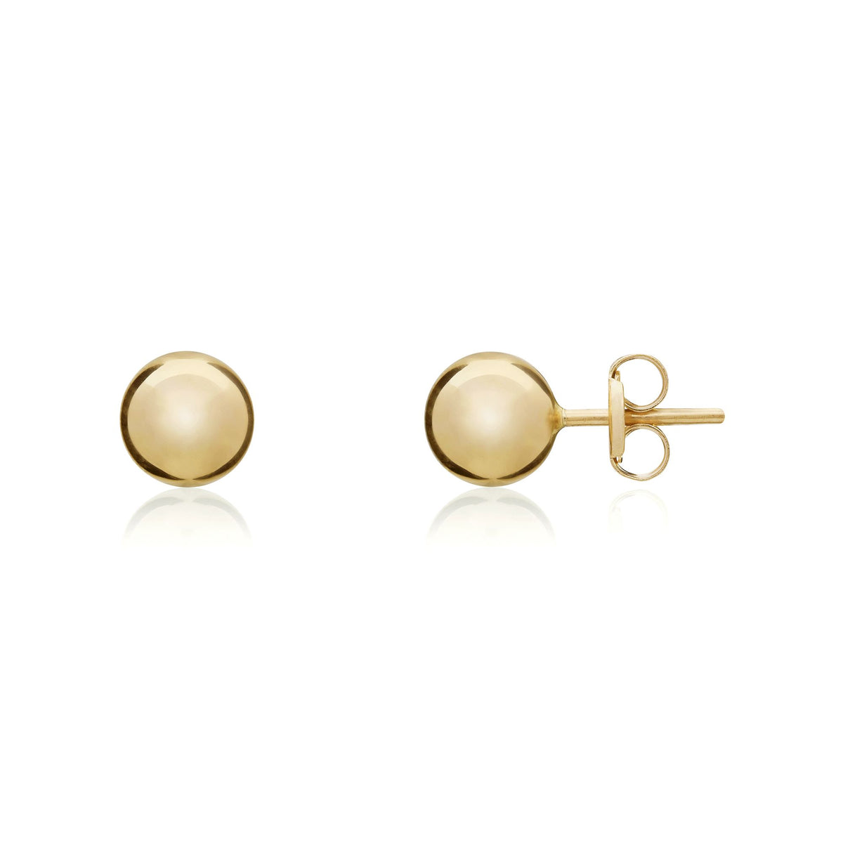 18CT Yellow Gold 5MM Polished Ball Studs