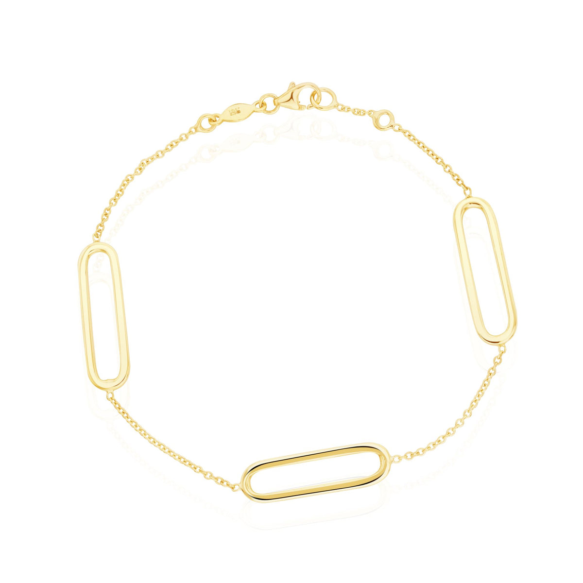 9CT Yellow Gold Chain & Open Oval Motif Bracelet