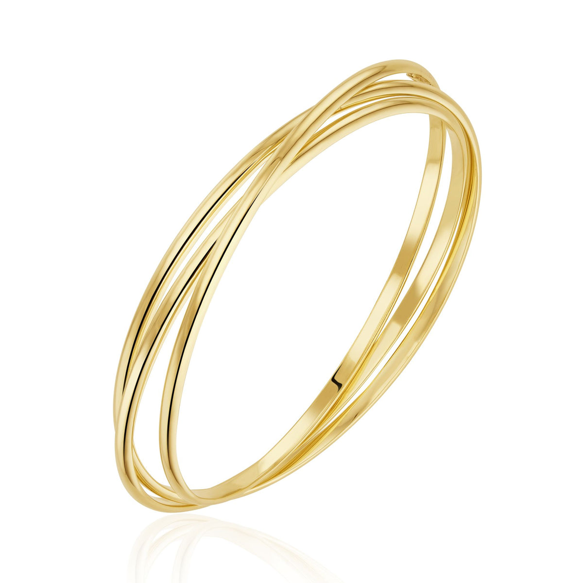 9CT Yellow Gold Russian Bangle. Hollow