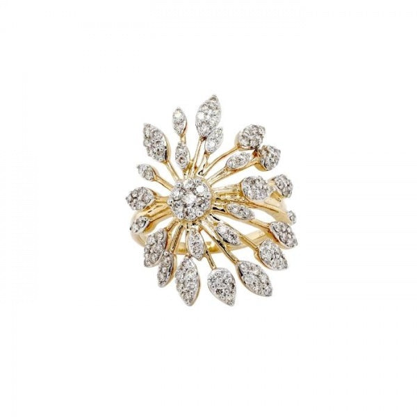 9ct Yellow Gold Diamond Cluster 'Firework' Ring